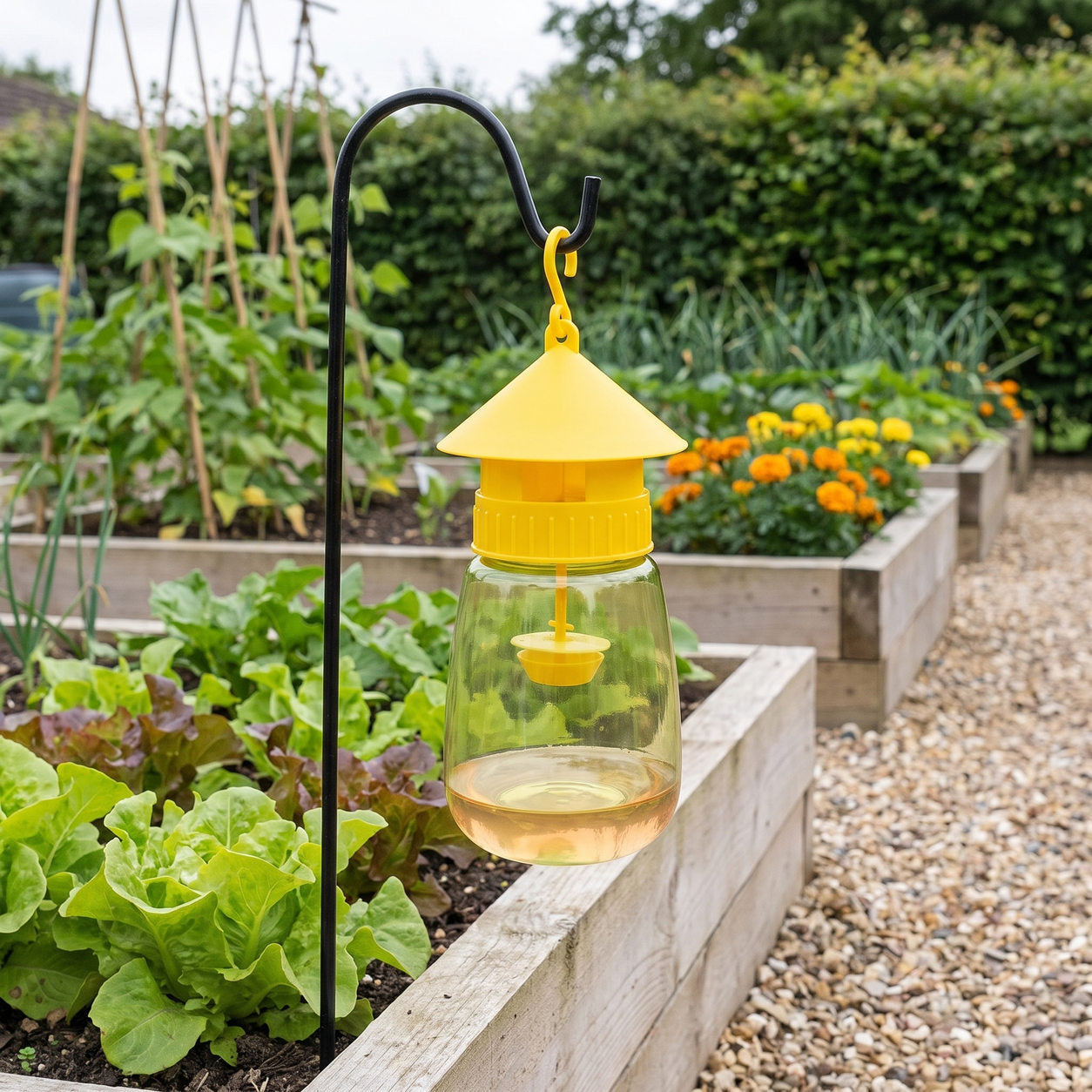 The Fruit Fly Kit — The trap, outdoors, Hung in the garden