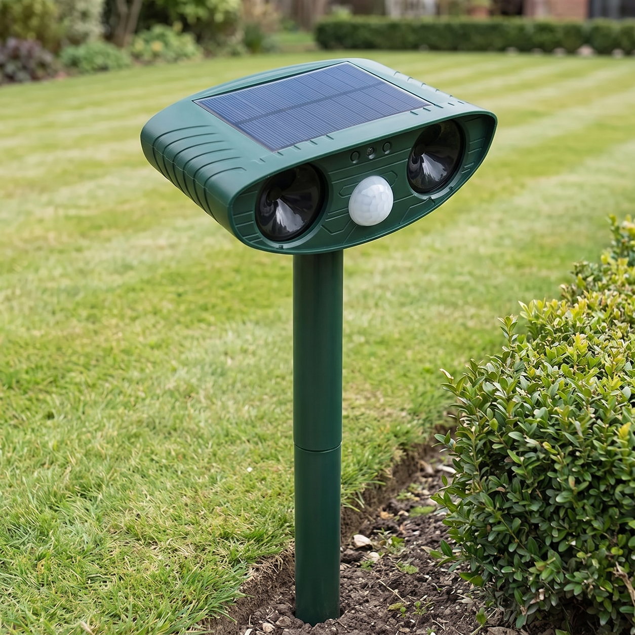 Perimeter Sentry — On the job, Lawn edge, cone facing the gap